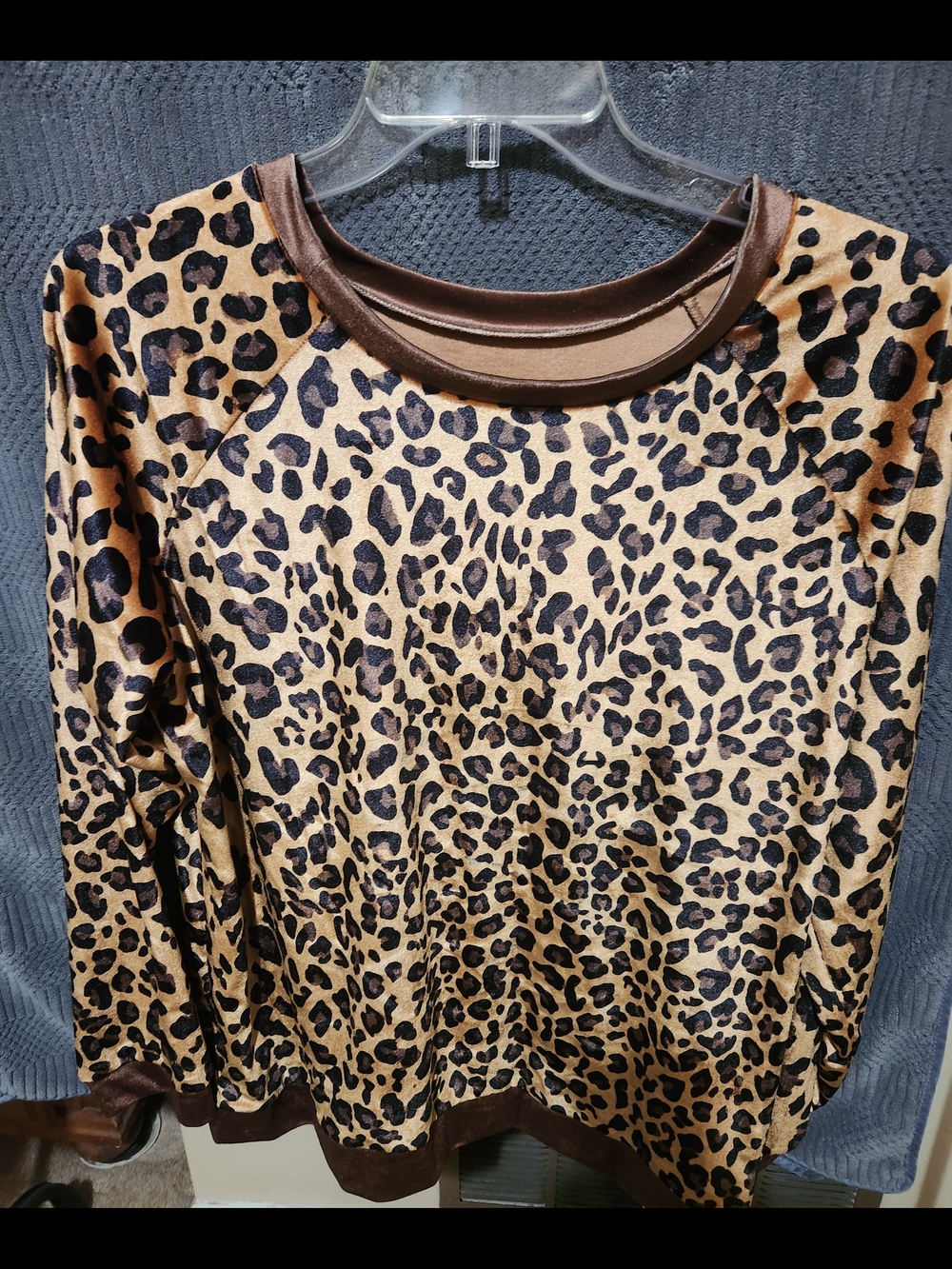 Leopard Print Long Sleeve Tee in Brown